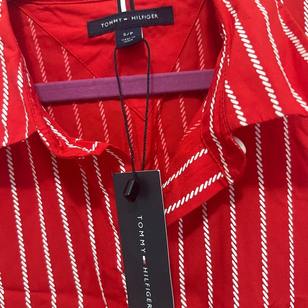 Tommy Hilfiger Red Striped Shirt Dress – Size S – NWT - Picture 8 of 8